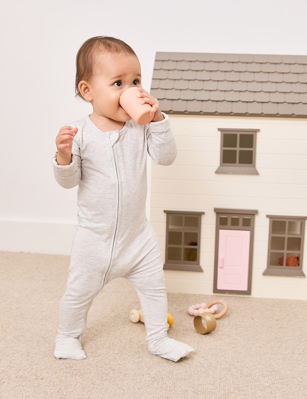 BB1000_HEATHER GREY_Baby Long Sleeve Romper_2.jpg