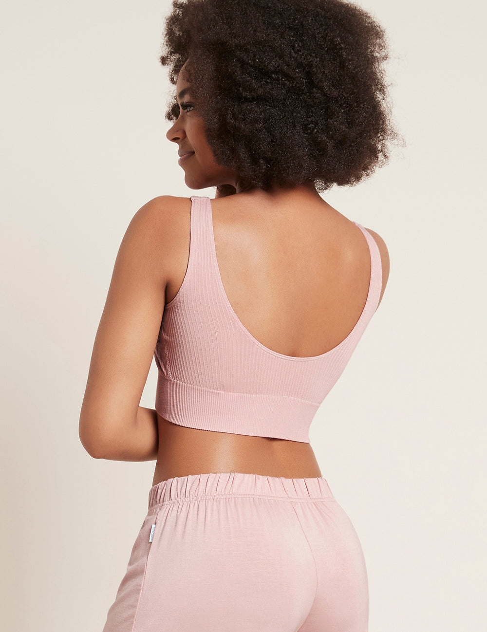 Ribbed Seamless Bra Dusty Pink